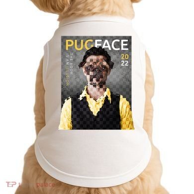 Pug Face Man Magazine Pixelated Doggie Tank