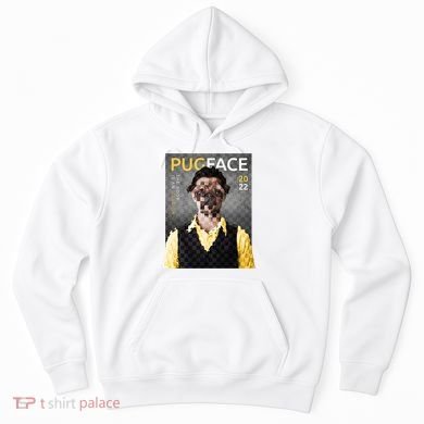 Pug Face Man Magazine Pixelated Hoodie