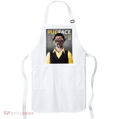 Pug Face Man Magazine Pixelated Apron