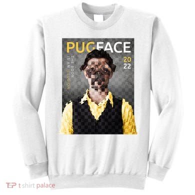 Pug Face Man Magazine Pixelated Sweatshirt