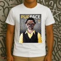 Pug Face Man Magazine Pixelated T-Shirt thumb 3