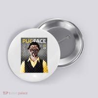 Pug Face Man Magazine Pixelated Button thumb 0