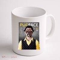 Pug Face Man Magazine Pixelated Coffee Mug thumb 1