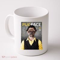 Pug Face Man Magazine Pixelated Coffee Mug thumb 0