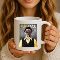 Pug Face Man Magazine Pixelated Coffee Mug thumb 3