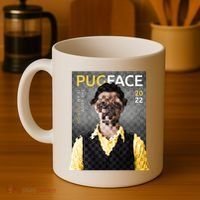 Pug Face Man Magazine Pixelated Coffee Mug thumb 4