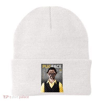 Pug Face Man Magazine Pixelated Beanie