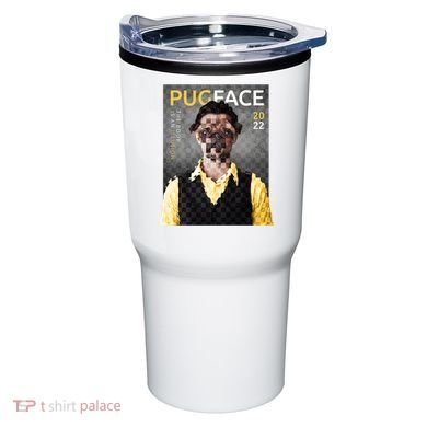 Pug Face Man Magazine Pixelated Tumbler