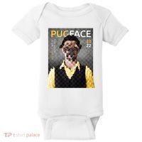 Pug Face Man Magazine Pixelated Baby Bodysuit thumb 0