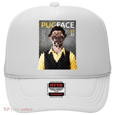Pug Face Man Magazine Pixelated Hat