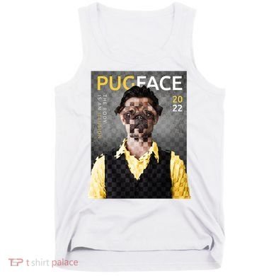 Pug Face Man Magazine Pixelated Tank Top