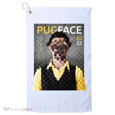 Pug Face Man Magazine Pixelated Golf Towel