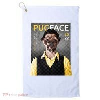 Pug Face Man Magazine Pixelated Golf Towel thumb 0