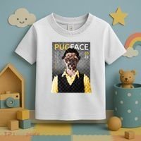 Pug Face Man Magazine Pixelated Toddler T-Shirt thumb 3