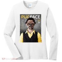 Pug Face Man Magazine Pixelated Women's Long Sleeve Shirt thumb 0