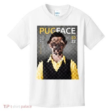 Pug Face Man Magazine Pixelated Kids T-Shirt
