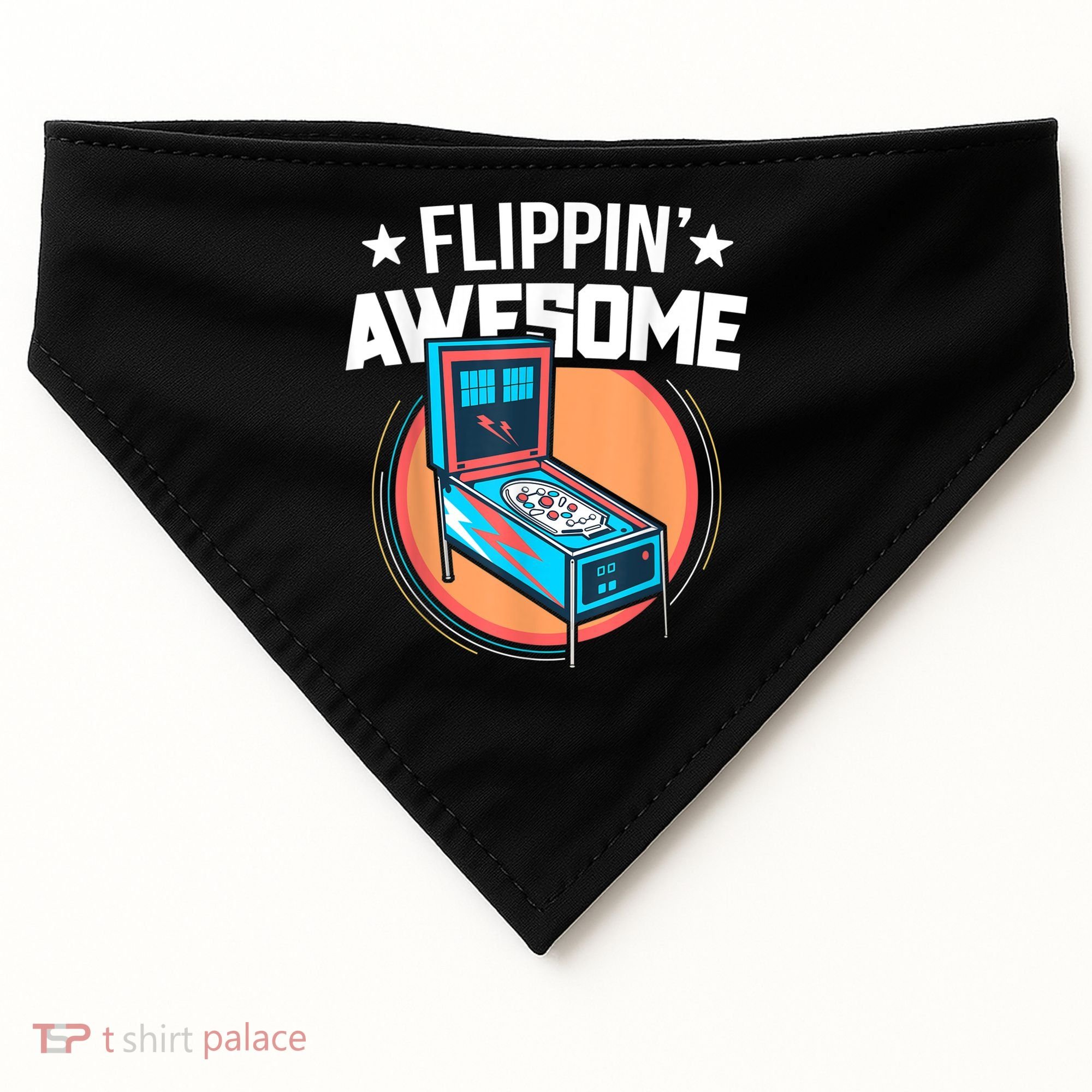 Pinball For Men Flippin' Awesome Flipping Arcade USA-Made Doggie Bandana