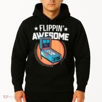Pinball For Men Flippin' Awesome Flipping Arcade Hoodie thumb 2