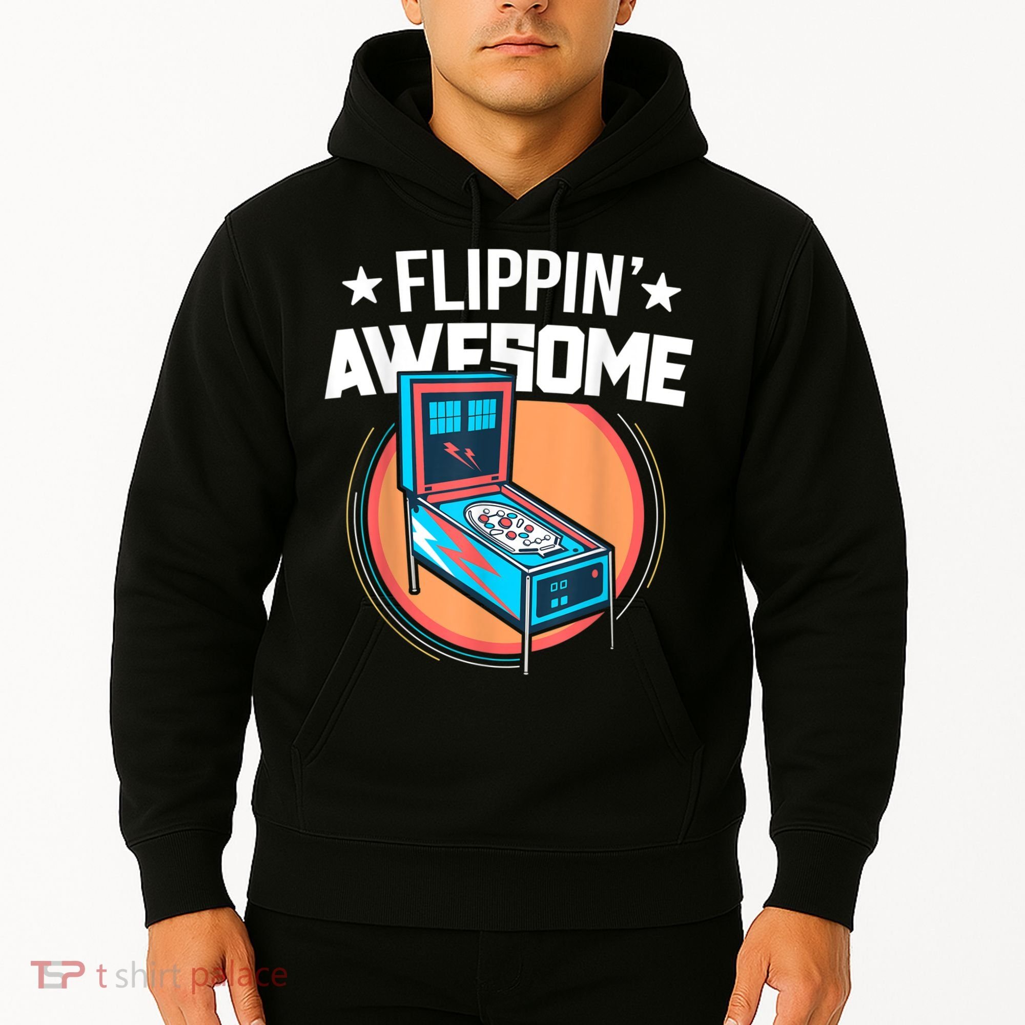 Pinball For Men Flippin' Awesome Flipping Arcade Hoodie