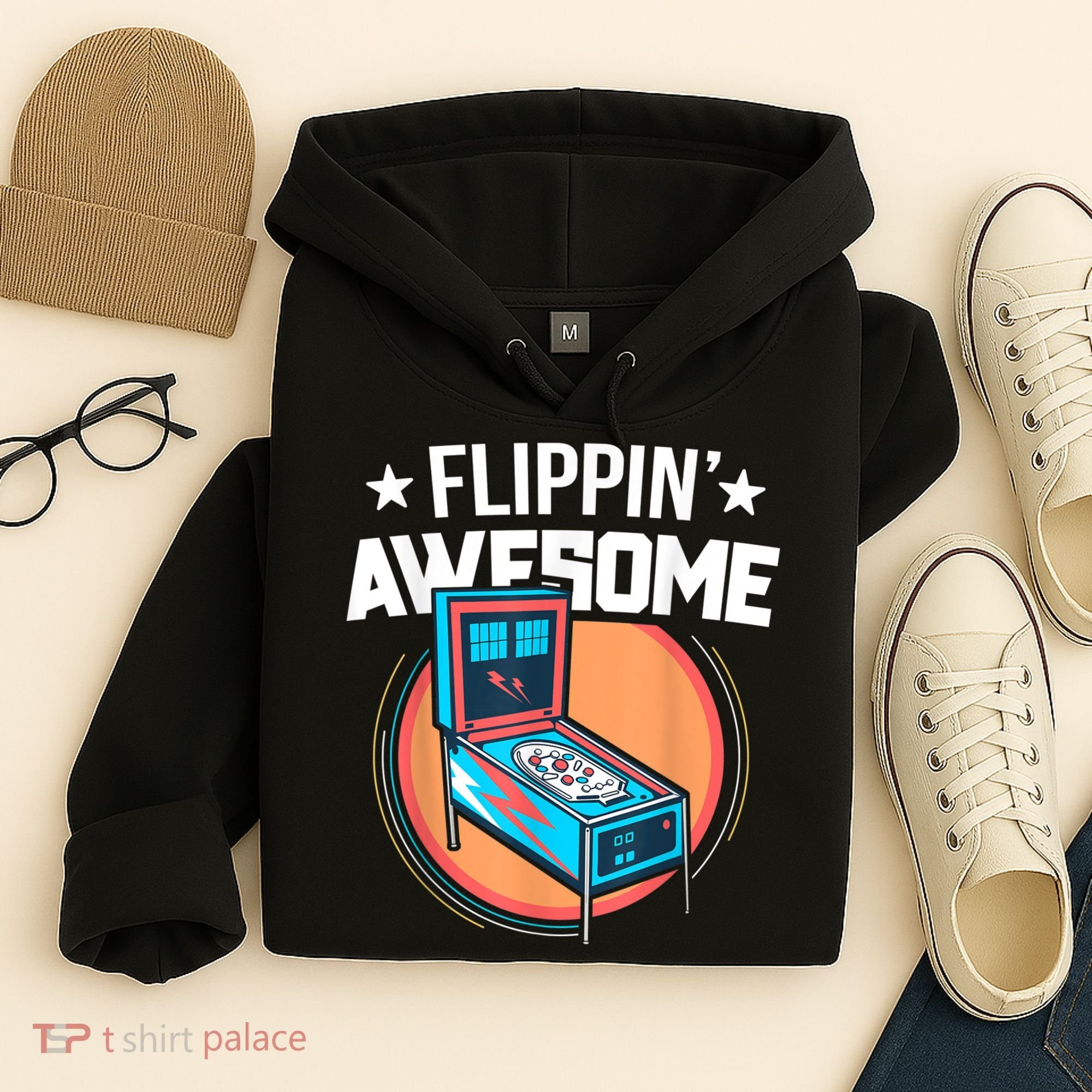 Pinball For Men Flippin' Awesome Flipping Arcade Hoodie