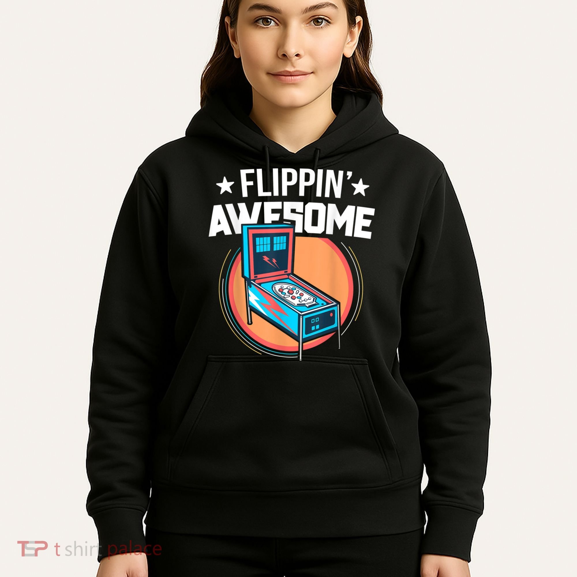 Pinball For Men Flippin' Awesome Flipping Arcade Hoodie