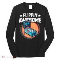Pinball For Men Flippin' Awesome Flipping Arcade Long Sleeve Shirt thumb 0