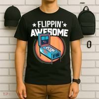Pinball For Men Flippin' Awesome Flipping Arcade T-Shirt thumb 6