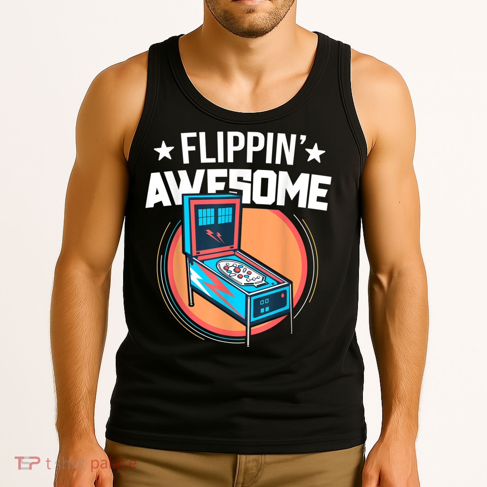 Pinball For Men Flippin' Awesome Flipping Arcade Tank Top