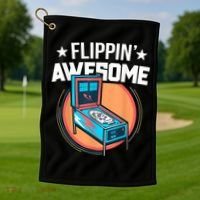 Pinball For Men Flippin' Awesome Flipping Arcade Golf Towel thumb 1