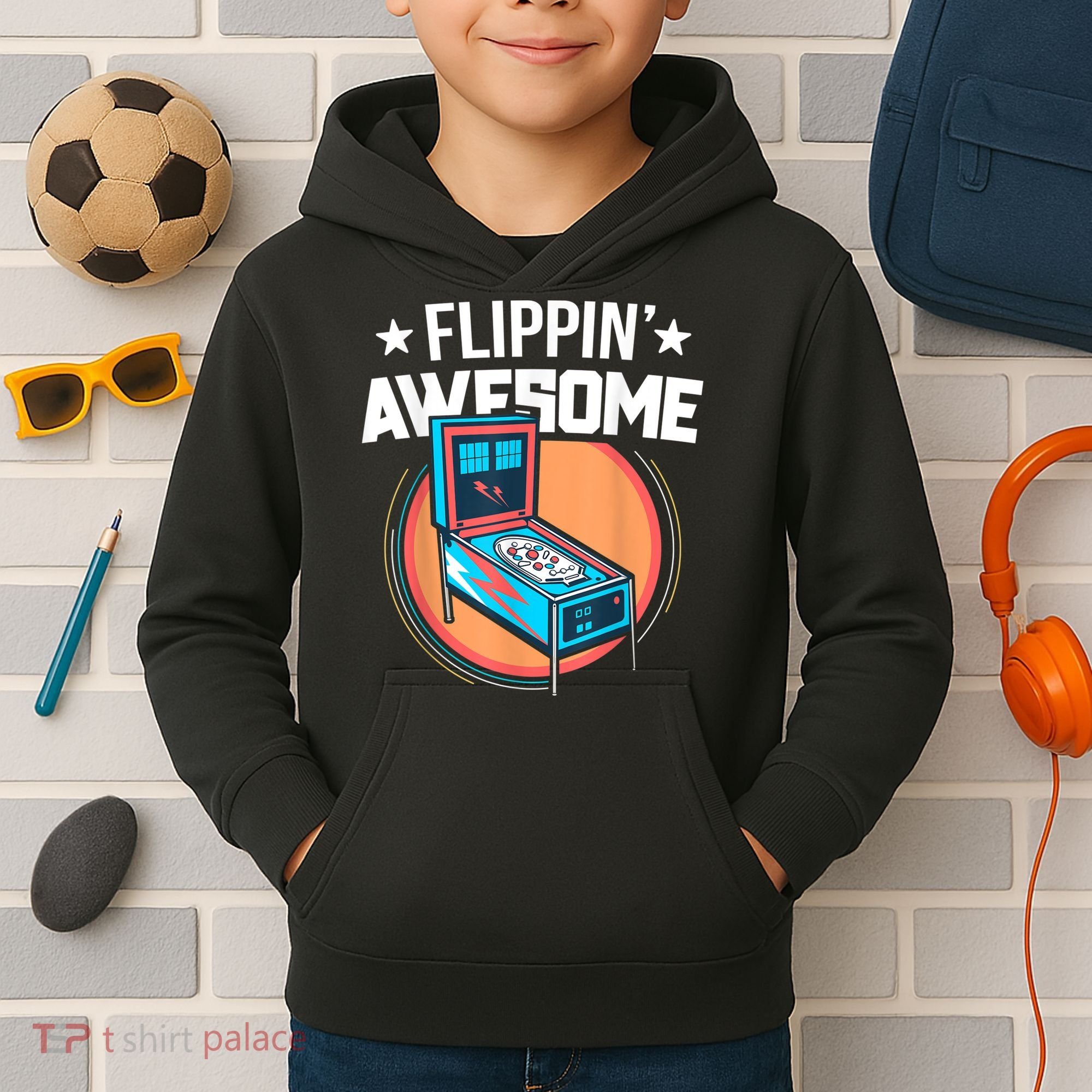 Pinball For Men Flippin' Awesome Flipping Arcade Kids Hoodie