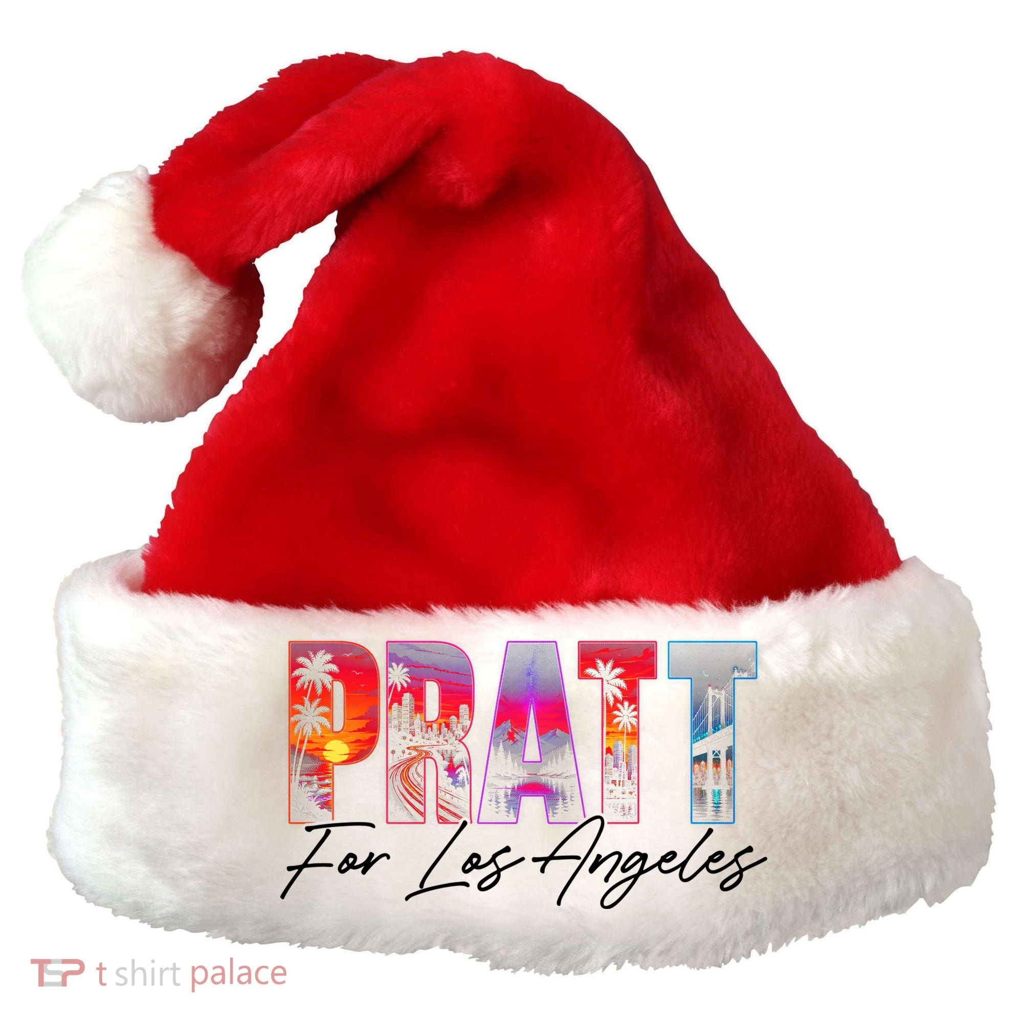 Pratt For Mayor Of Los Angeles Tropical Style Santa Hat