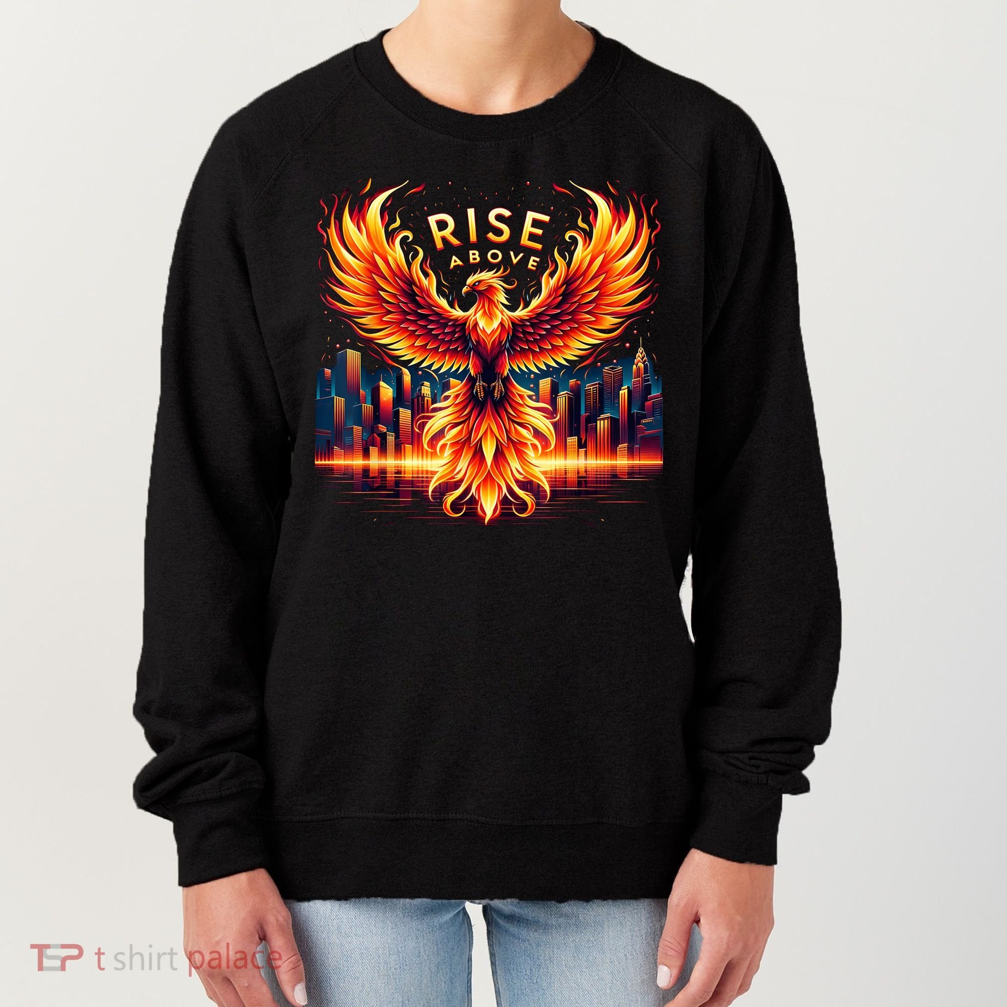 Phoenix Fire Mythical Bird Inspirational Motivational Women's Sweatshirt