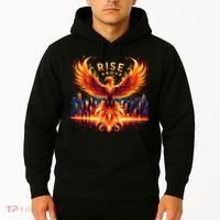 Phoenix Fire Mythical Bird Inspirational Motivational Hoodie thumb 2