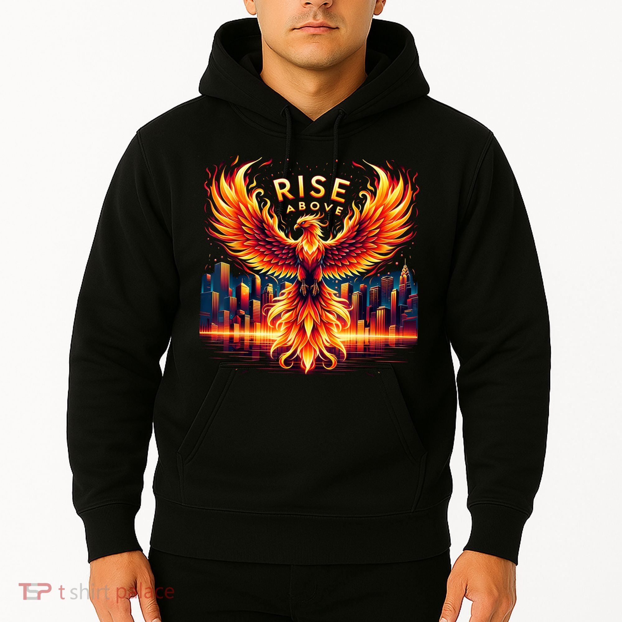 Phoenix Fire Mythical Bird Inspirational Motivational Hoodie