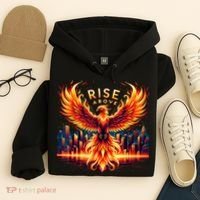 Phoenix Fire Mythical Bird Inspirational Motivational Hoodie thumb 4
