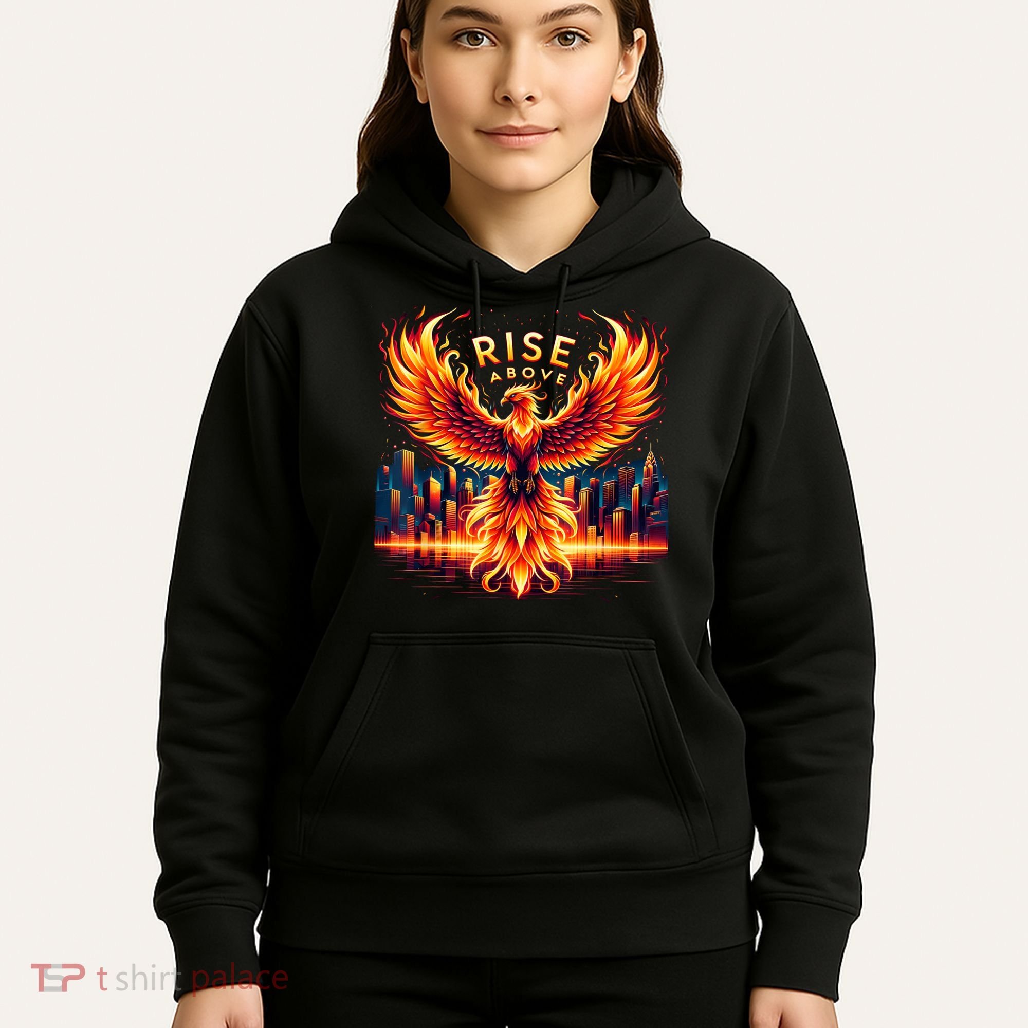 Phoenix Fire Mythical Bird Inspirational Motivational Hoodie