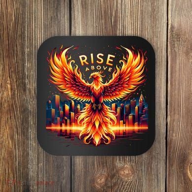 Phoenix Fire Mythical Bird Inspirational Motivational Coaster