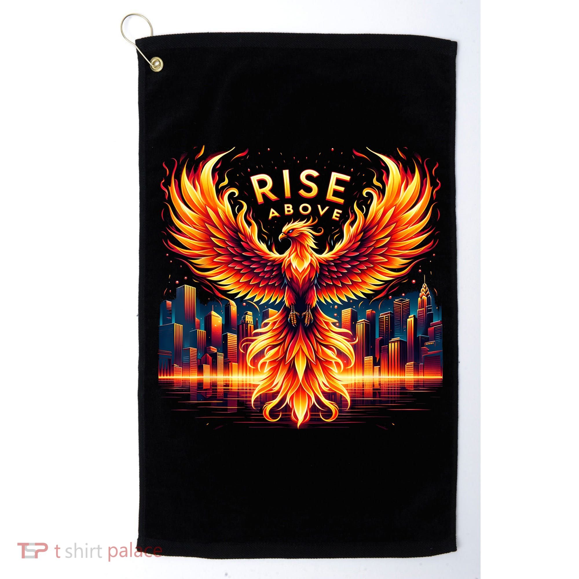 Phoenix Fire Mythical Bird Inspirational Motivational Golf Towel