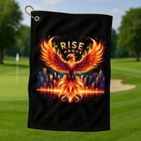Phoenix Fire Mythical Bird Inspirational Motivational Golf Towel thumb 1