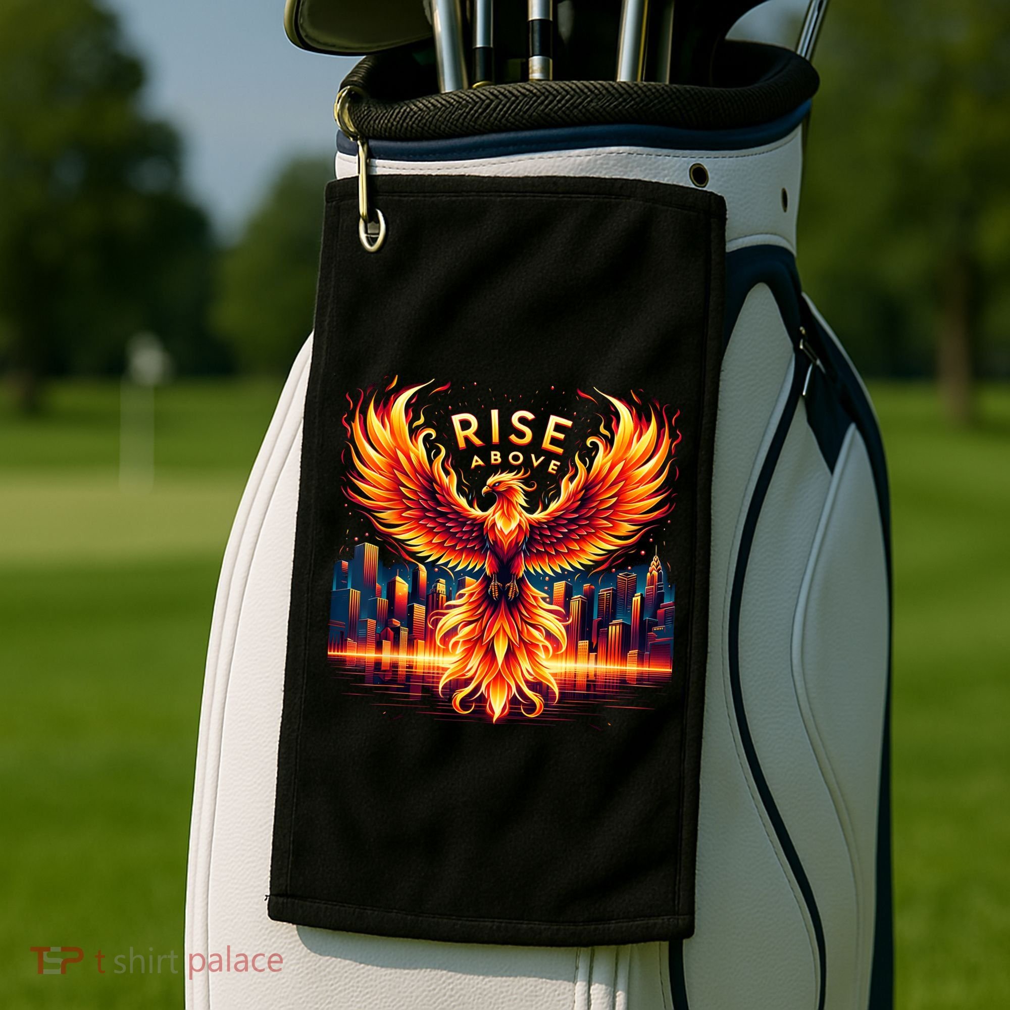 Phoenix Fire Mythical Bird Inspirational Motivational Golf Towel