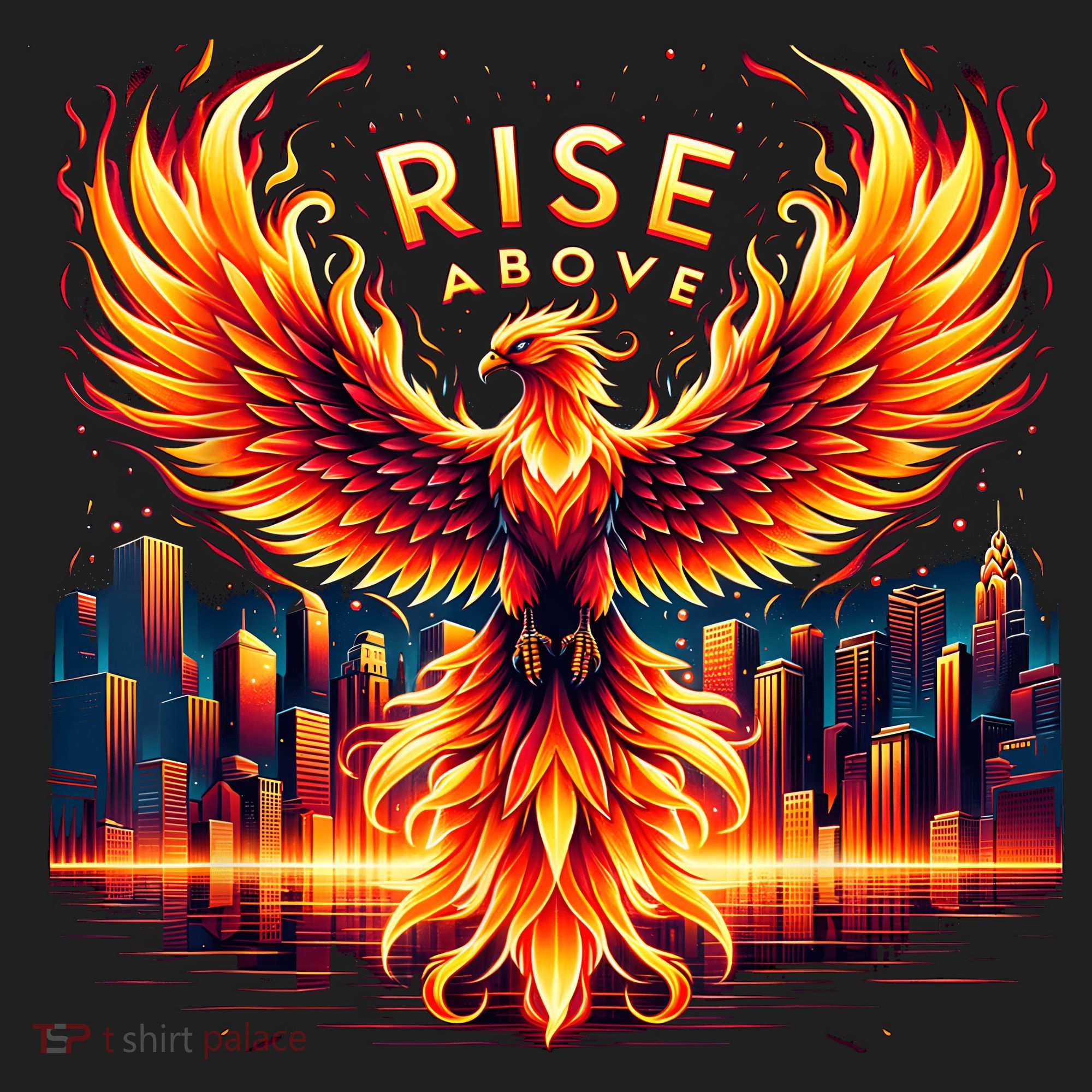 Phoenix Fire Mythical Bird Inspirational Motivational Golf Towel