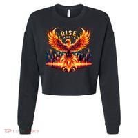 Phoenix Fire Mythical Bird Inspirational Motivational Cropped Pullover Crew thumb 0