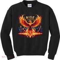 Phoenix Fire Mythical Bird Inspirational Motivational Kids Sweatshirt thumb 0