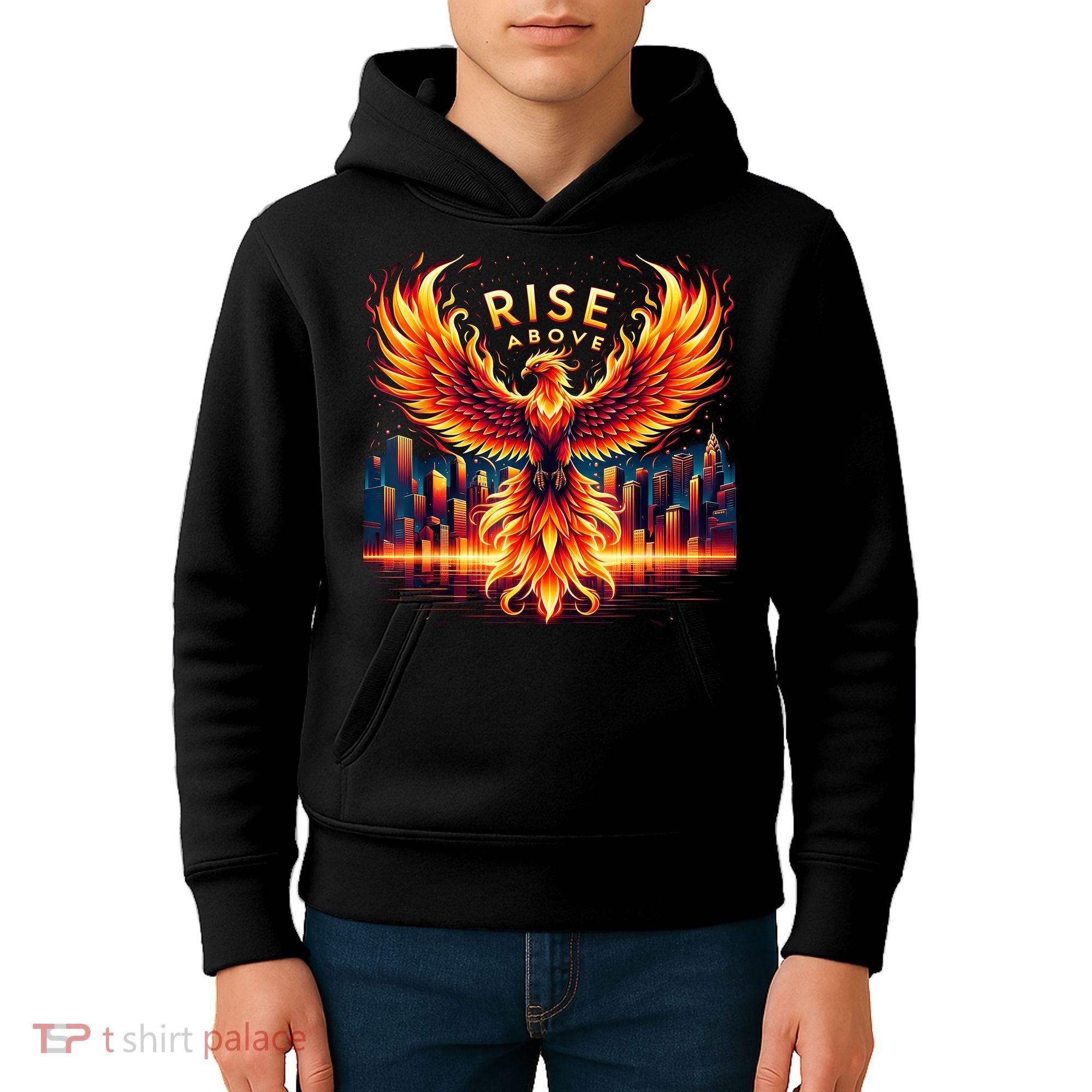 Phoenix Fire Mythical Bird Inspirational Motivational Kids Hoodie