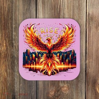 Phoenix Fire Mythical Bird Inspirational Motivational Coaster