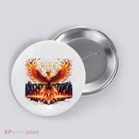 Phoenix Fire Mythical Bird Inspirational Motivational Button thumb 0