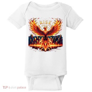Phoenix Fire Mythical Bird Inspirational Motivational Baby Bodysuit