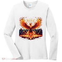 Phoenix Fire Mythical Bird Inspirational Motivational Women's Long Sleeve Shirt thumb 0