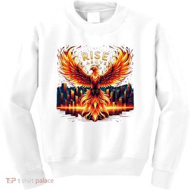 Phoenix Fire Mythical Bird Inspirational Motivational Kids Sweatshirt