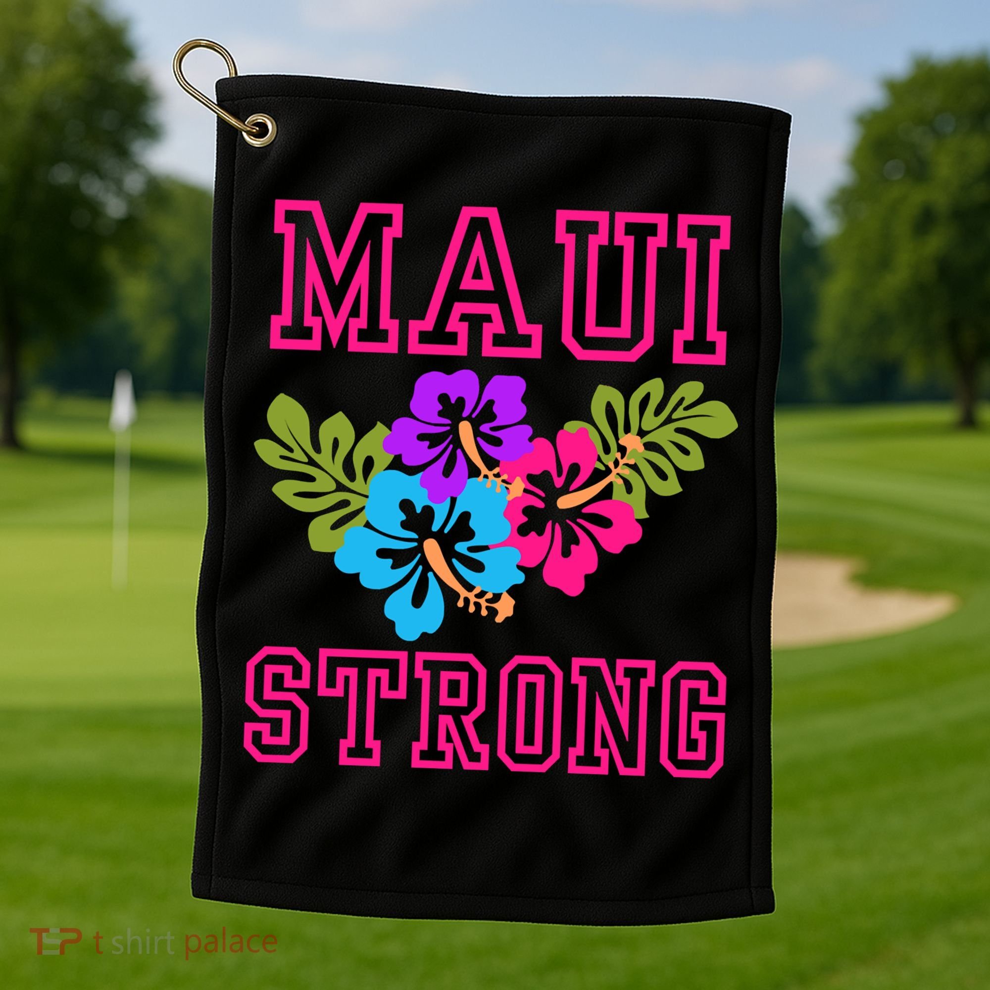 Pray For Maui Hawaii Strong Lahaina Hawaiian Islands Golf Towel